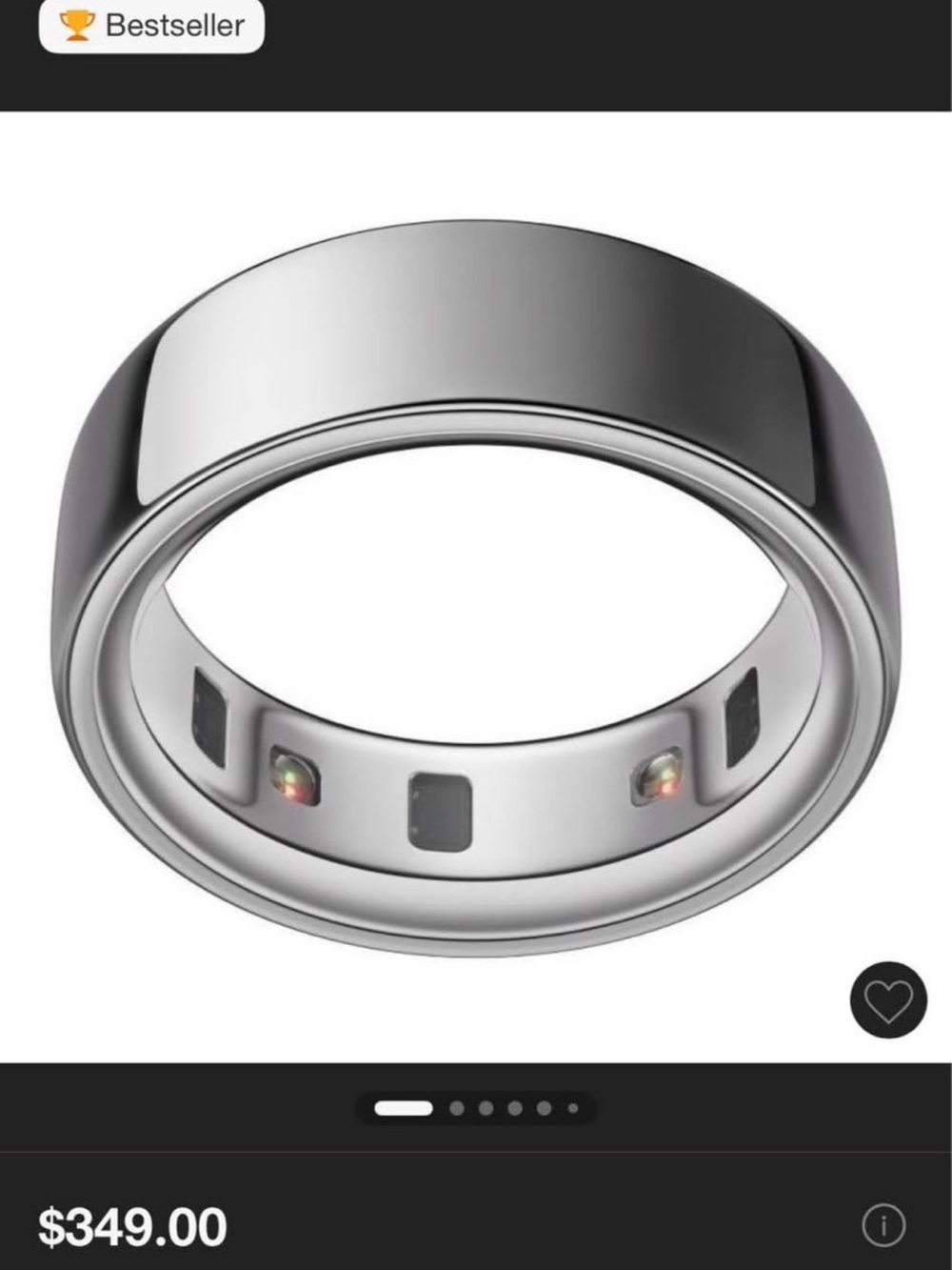 Oura Silver Smart Ring with Polished Finish